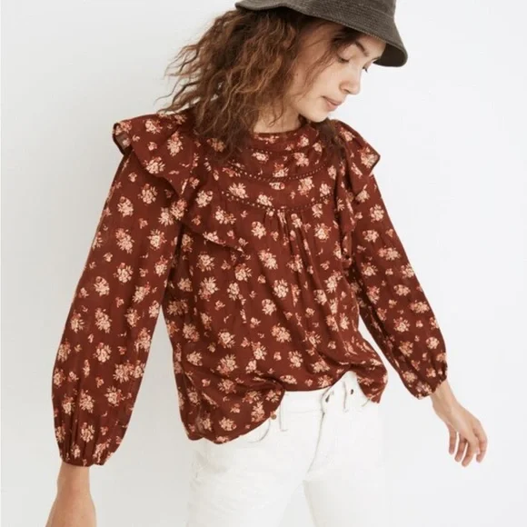 Madewell Ruffle top Homestead Bouquet size M - Picture 4 of 14